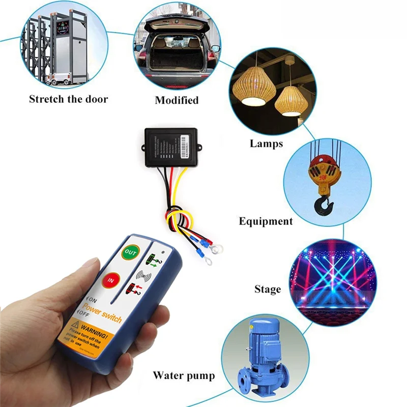 Top-수신기 모듈 송신기 12V 범용 전기 윈치 지프 ATV SUV 트럭 보트 용 무선 원격 제어 스위치 키트