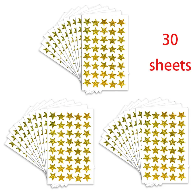 Presto-Stick Foil Star Stickers, 3/4, Gold, Pack of 175 - EU-82424, Eureka