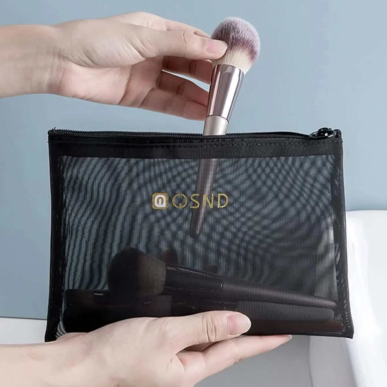 1pc Transparent mesh women's makeup bag, men's transparent makeup bag, travel makeup bag