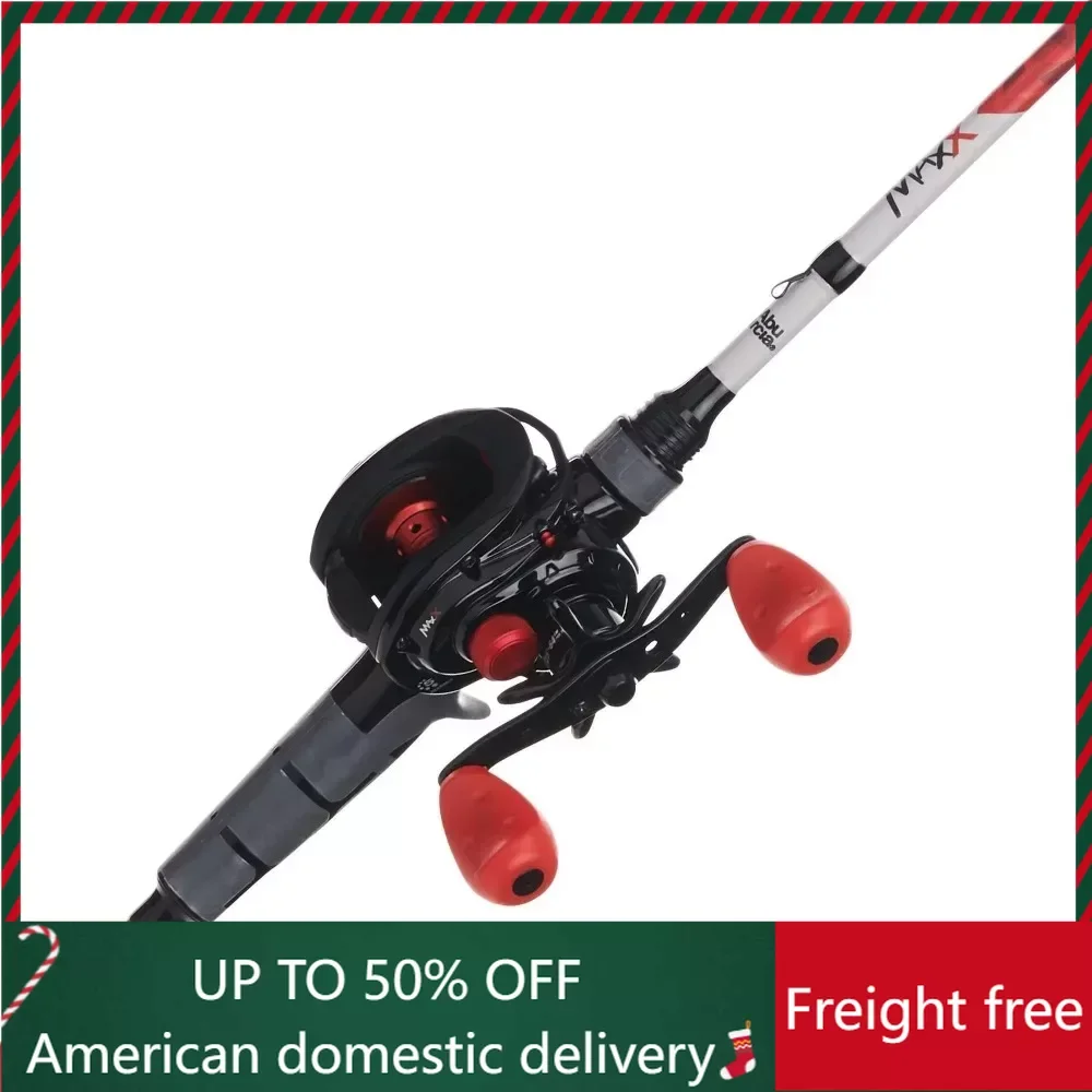 

7’ Max X Fishing Rod and Reel Baitcast Combo Freight Free Fishing Tackle Professional Goods Freshwater Sea Set Sports