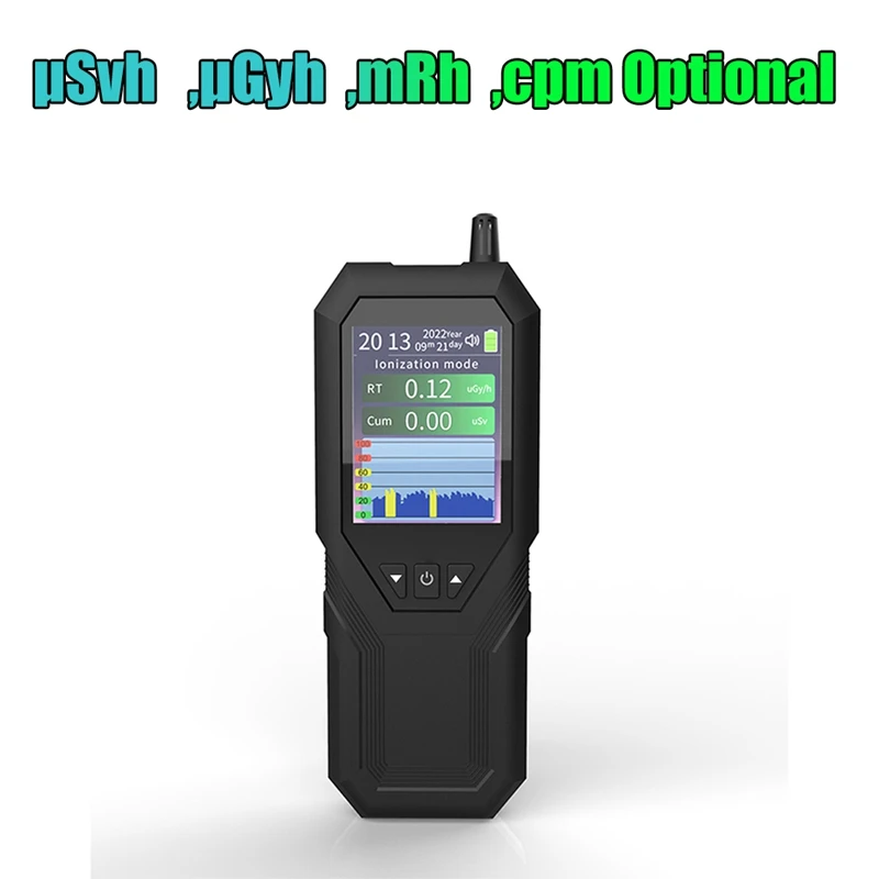 Geiger Counter Nuclear Radiation Detector Monitor Dosimeter Black,Lonization Ray Radioactive Tester usvh ugyh mrh cpm Switchable