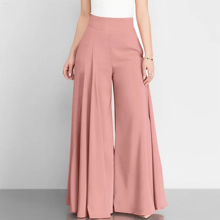 Spring Women's Solid Color High Waist Wide Leg Pants Thin Casual Pants