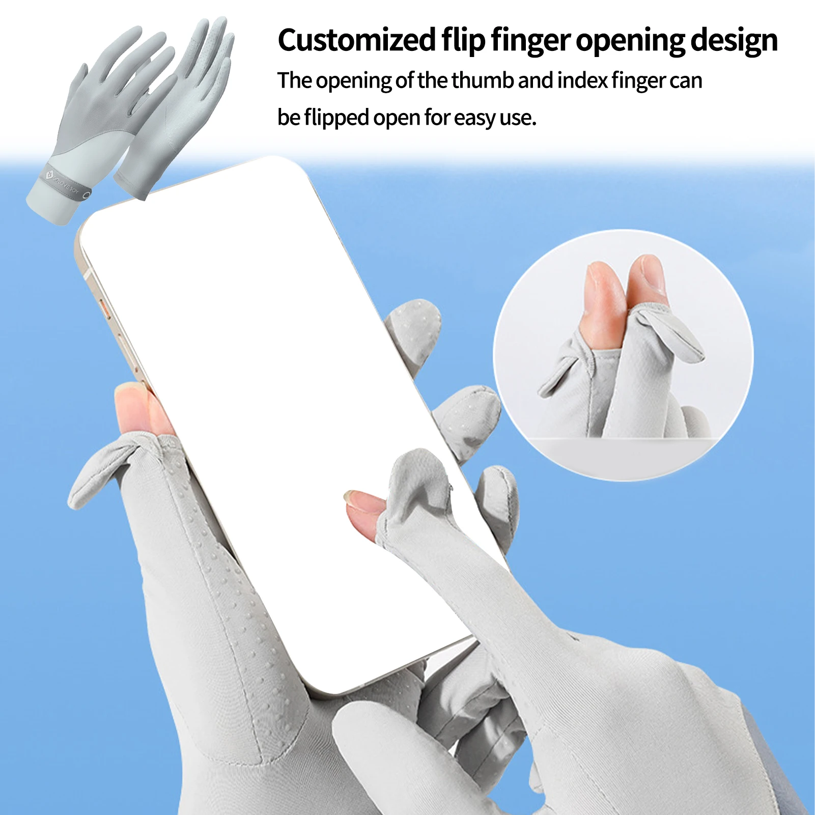 UV Gloves Breathable Ice Feeling Sun Protection UPF 50 Sun Gloves Driving Sailing Fishing Gloves For Women And Men SPF Gloves 3