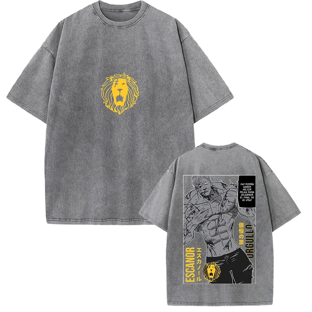 Vintage Washed Manga Graphic T-Shirt - Unisex Oversized Cotton Tee