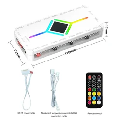 Multi - Port ARGB & PWM Fan Hub with Magnetic Mount (WHITE)
