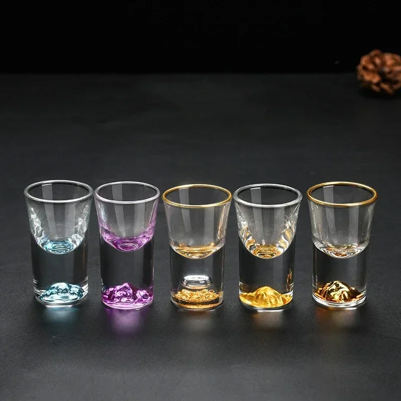 6Pcs Crystal Vodka Shot Glass 0.5oz Mini Size Gold Leaf Wine Glasses Spirits Japanese Sake Korean Soju Brandy Shot Cup wine cup wine glass spirits cup drinking glasses