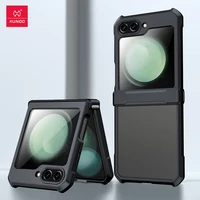 Xundd For Samsung Galaxy Z Flip 5 Z Flip 6 5G Case Airbag Shockproof Shell PC+TPU+Glass Back Clear Cover For Flip5 z플립 5 케이스 1