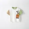 Fashion Splicing Short Sleeves Child Summer Clothes Casual Loose TShirt Kids Boys New Design Tees  Mickey Print Round Neck Tops 1
