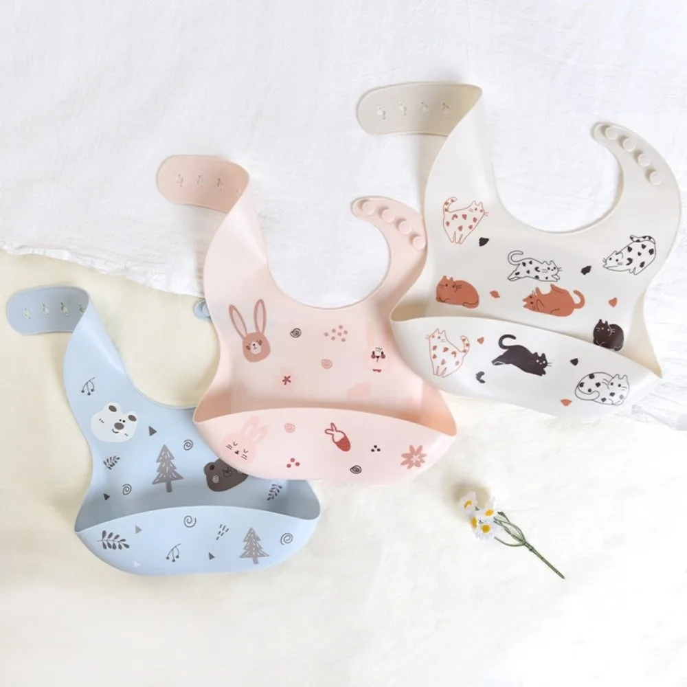 Silicone Toddler Feeding Bib Adjustable Neckband