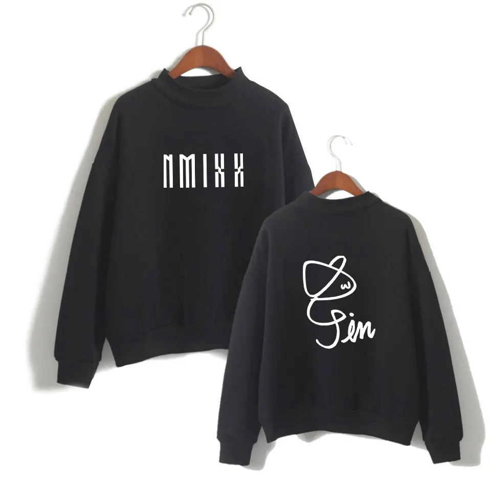 

Men women Hoodies NMIXX Sweatshirt Kpop LILY HAEWON SULLYOON BAE JIWOO KYUJIN Turtleneck Signature Kpop NMIXX Merch Clothes