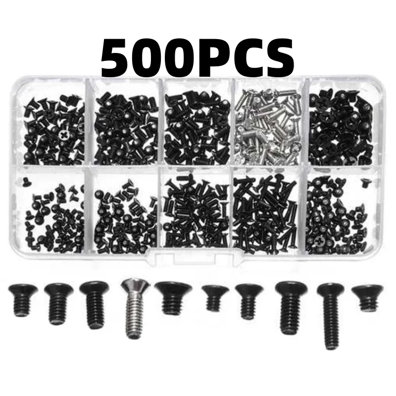 500Pcs Computer Screw Assortment Kit M2/M2.5/M3 Screws for Laptop Notebook Compatible with IBM HP Dell Hardware Parts 2030