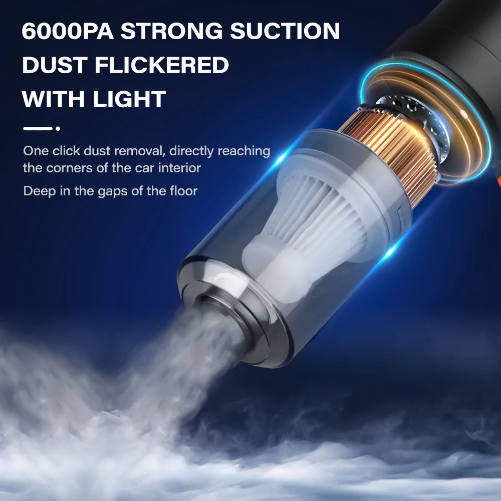 Wireless Vacuum Cleaner Vacuum Cleaner Portable Vacuum Cleaner Portable Wireless Car Vacuum Cleaner Wireless Vacuum Cleaner Dual Use for Home and Car 120W High Power Powerful