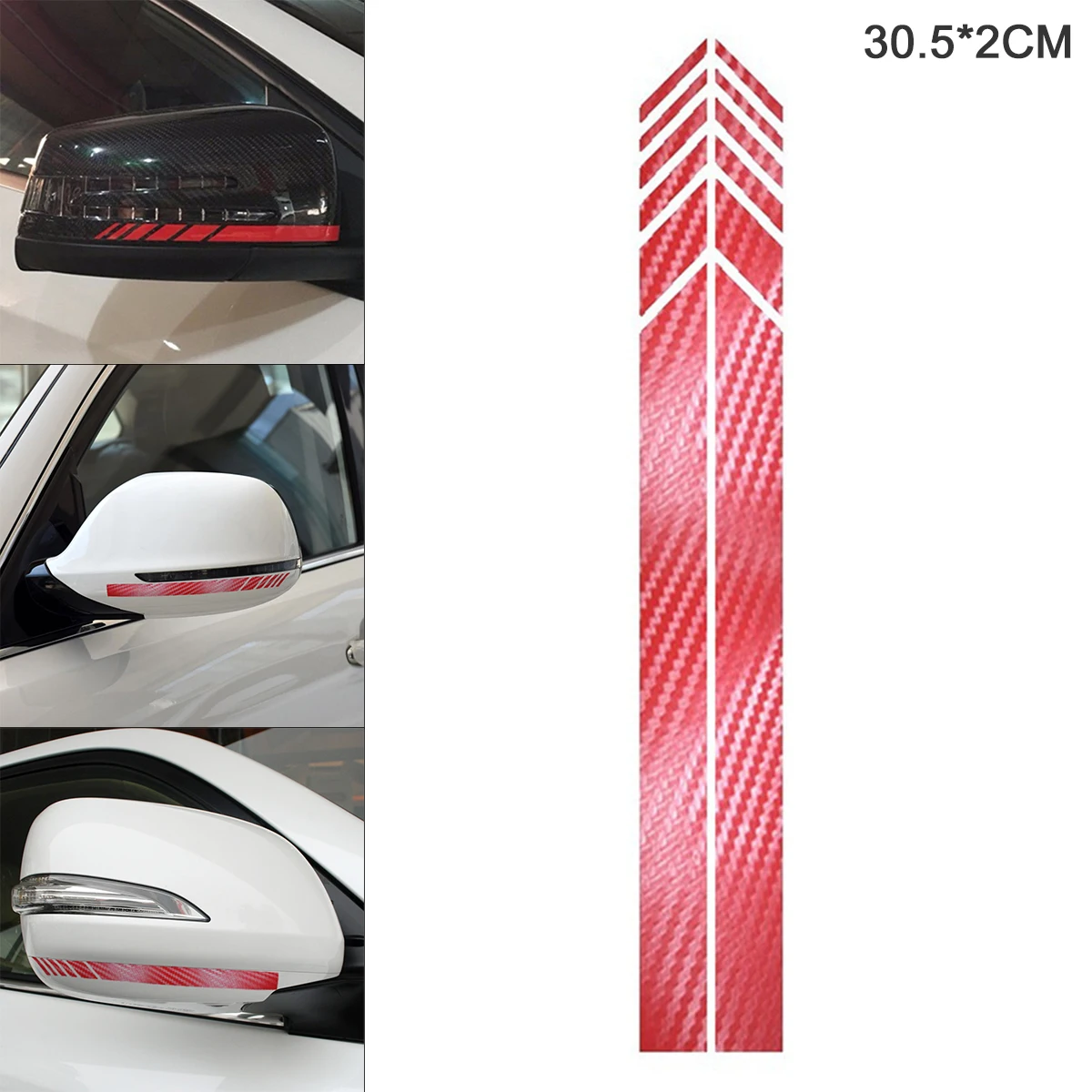 

1 пара, автомобильные водонепроницаемые наклейки из углеродного волокна, 30,5x2 см
