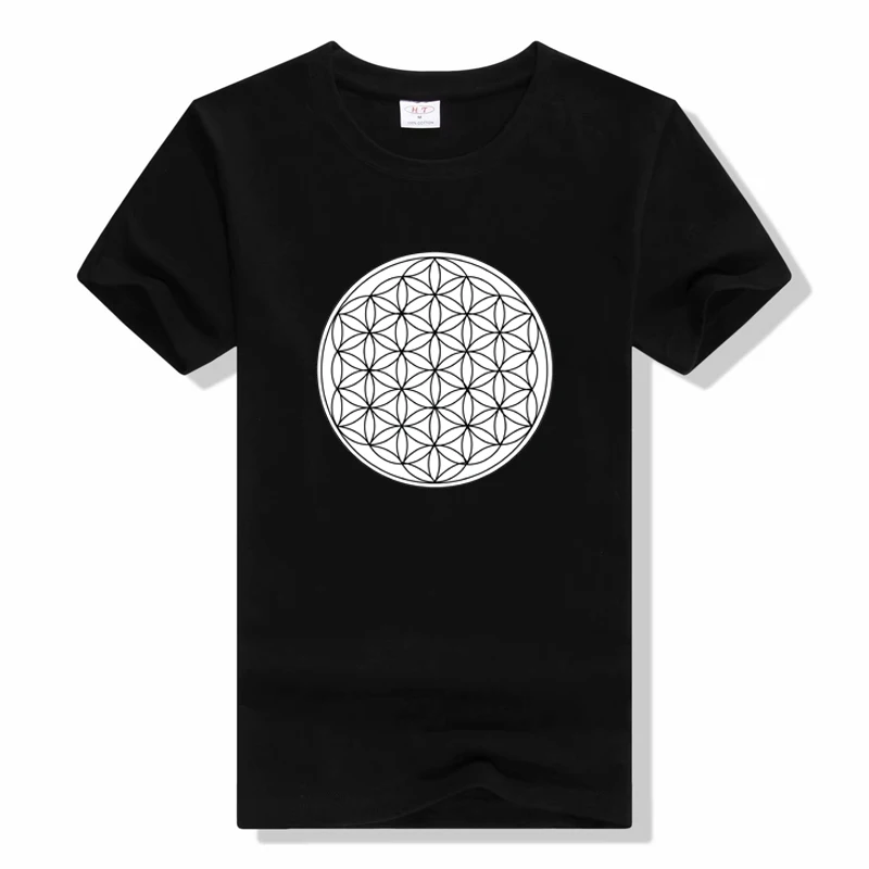 

Flower Of Life T Shirt fashion Men's T-Shirt summer casual Short sleeved Tops Tees T Shirt Round neck cotton t shirt