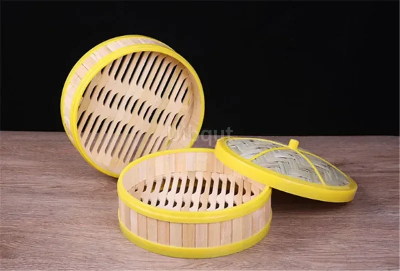 Steamer Basket Bamboo Wooden Kitchen Cookware Fish Rice Dim Sum