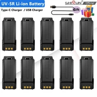 Boafeng UV-5R Battery 3800mAh Li-ion Battery BL-5 USB Type C Charge For BF-Walkie Talkie UV-5RA UV-5RE BF-F8 BF-F8HP GT-5R BF-F9 1