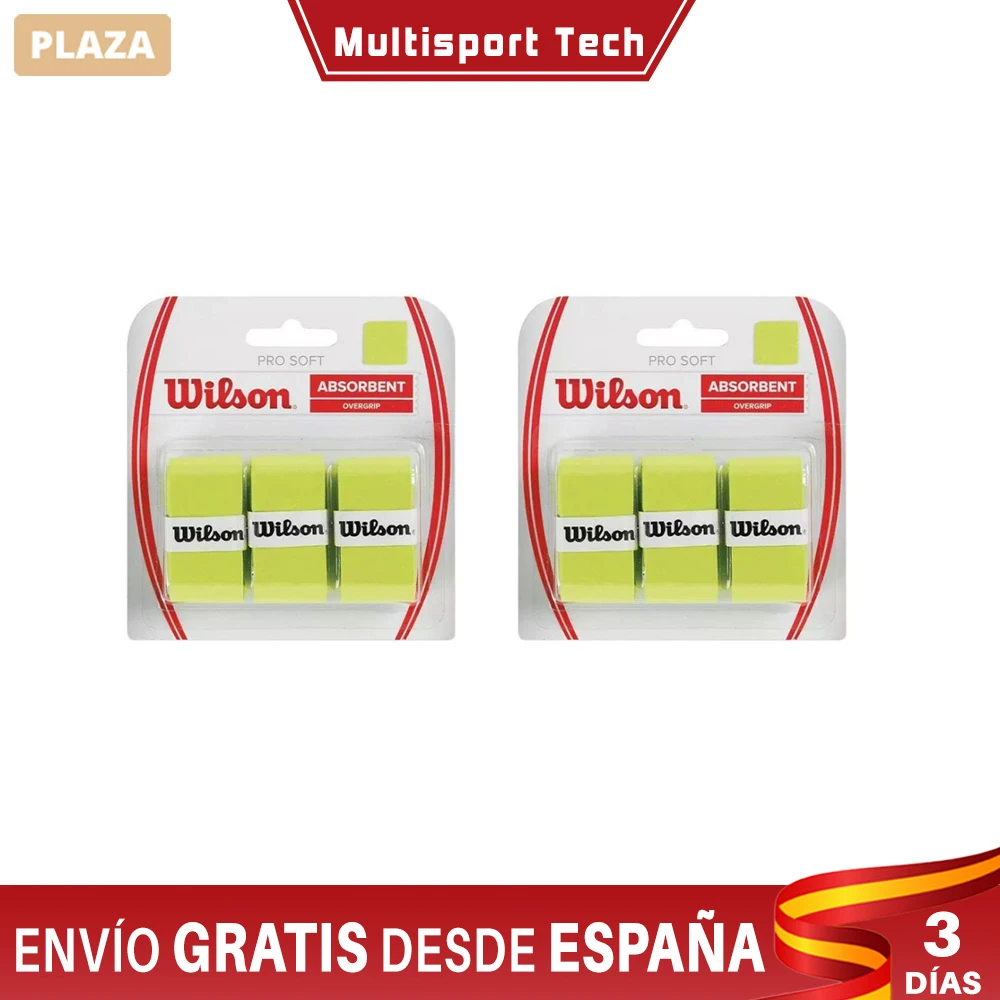 Wilson Overgrip Assorbente, 6 Impugnature Verdi O Nere. Racchette Da Tennis, Paddle, Badminton. Buona Presa, Resistente, Grande Assorbimento.