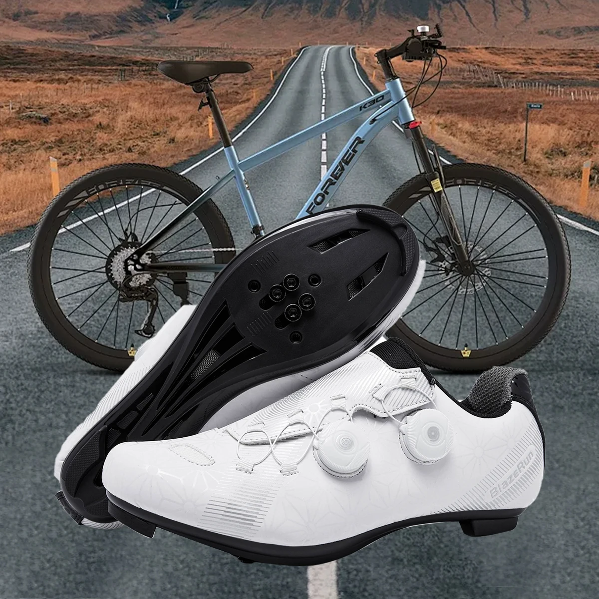 Men Road Cycling Shoes Cleat Spd Cycling Flat Pedal Walking Bike 