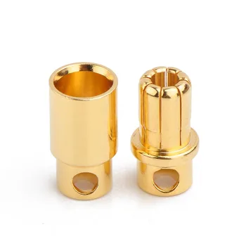 10pair 2mm 3mm 3.5mm 4mm 5mm 5.5mm 6mm 6.5mm 8mm Gold-plated Bullet Plug High Current Banana Connector for RC Lipo
