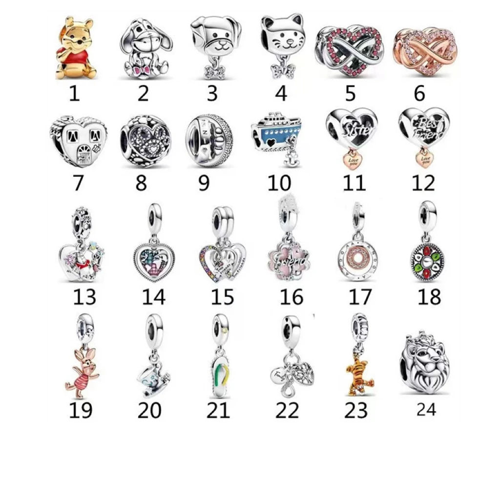 

2022 New Pan 925 Sterling Silver Bracelet Silver Beads diy Accessories Tigger Globe Beads Pendant
