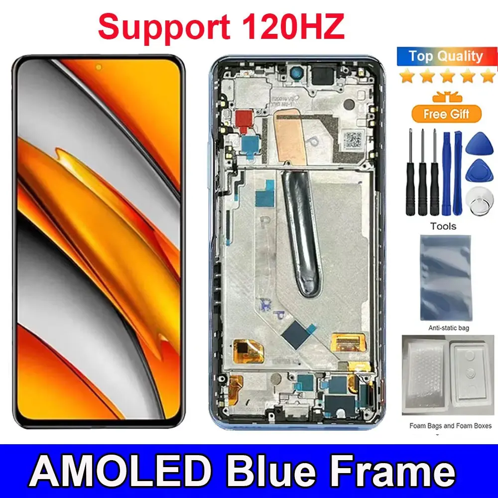 AMOLED 6.67'' For Xiaomi Poco F3/F3 Pro LCD Display with Frame