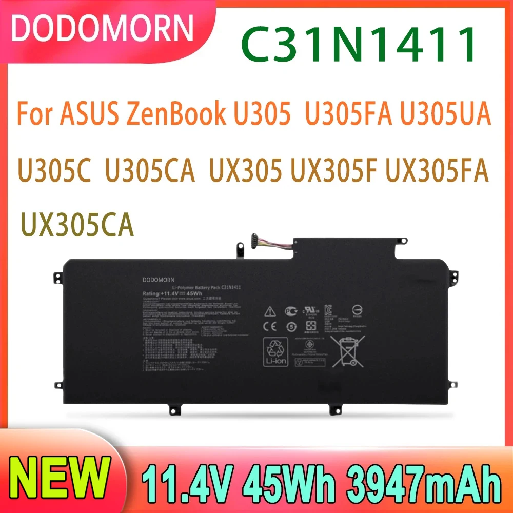 

New C31N1411 Laptop Battery For ASUS Zenbook U305 U305F U305FA U305CA UX305 UX305CA UX305F UX305FA 11.4V 45Wh High Quality
