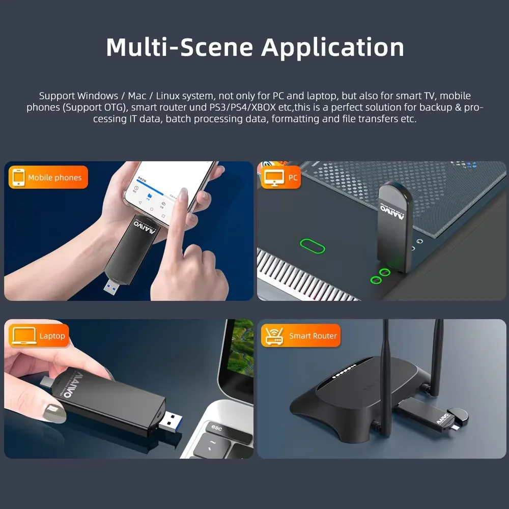 MAIWO M.2 SATA SSD Enclosure SSD Case 2-in-1 Type-C/USB3.0 Solid State Drive Case Laptop Mini External Box PC 2230/2242 ssd enclosure