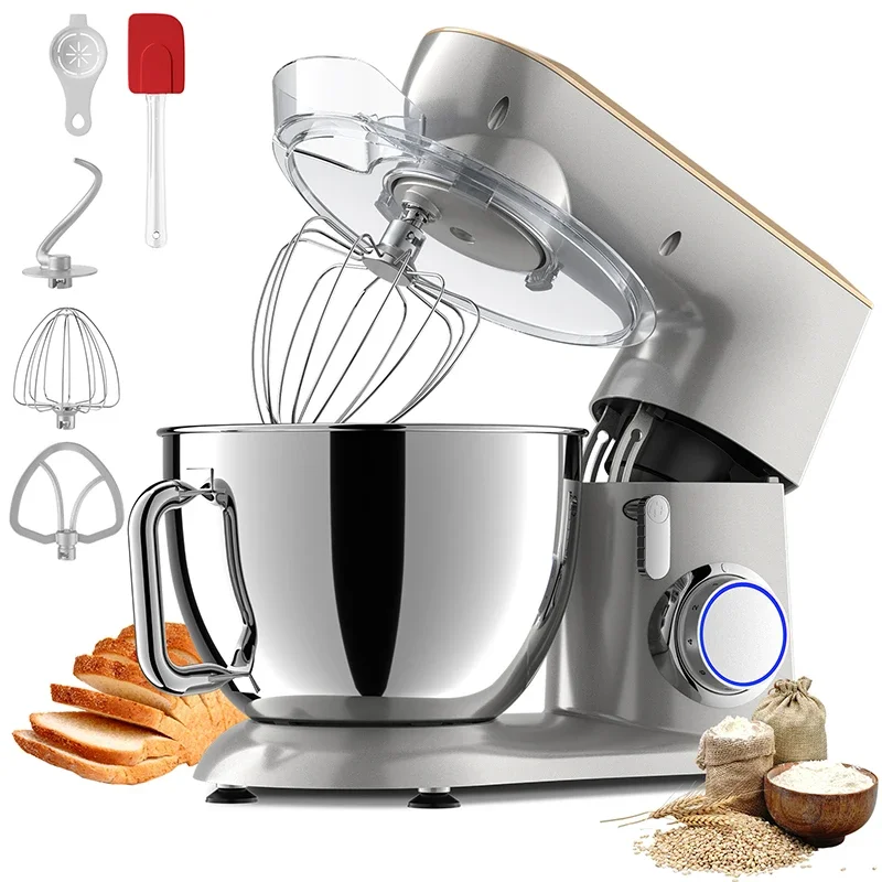 Home Dough Mixer 6.5L 7L 8L Stainless Steel Bowl Stand Food Mixer Machine Electric Robot Cuisine
