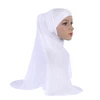 H037 Plain Modal Two pieces pray hijab outside hijabi with underscarf muslim scarf islamic headscarf hat armia pull on headwrap 2