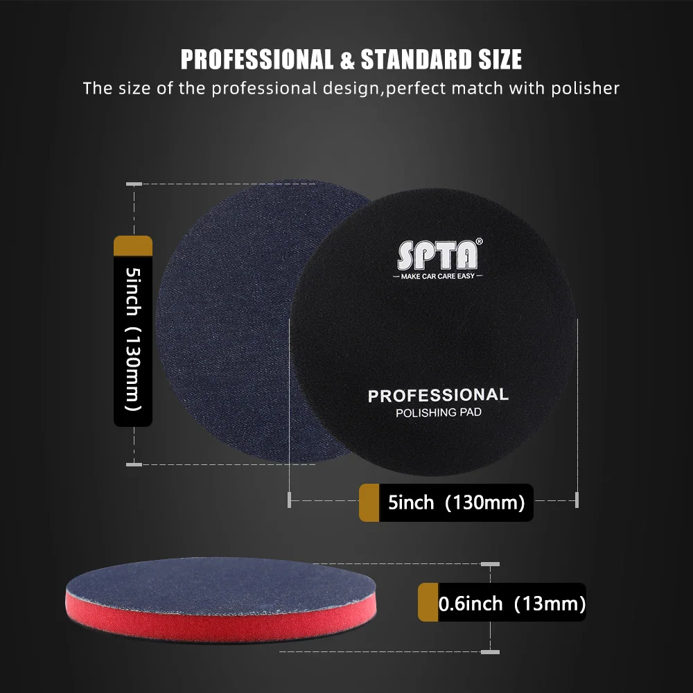 SPTA Car Orange-peel Removal ing Polishing Pad Denim Pad 1000/2000/3000 Grit 3" 5" 6" Denim Car Polishing Disc car polishing pad polishing wheel disc