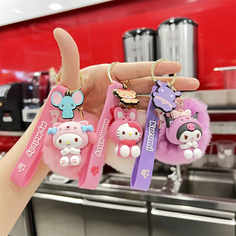 Sanrio Hello Kitty Keychain Cute Cartoon Melody Kuromi Cinnamoroll