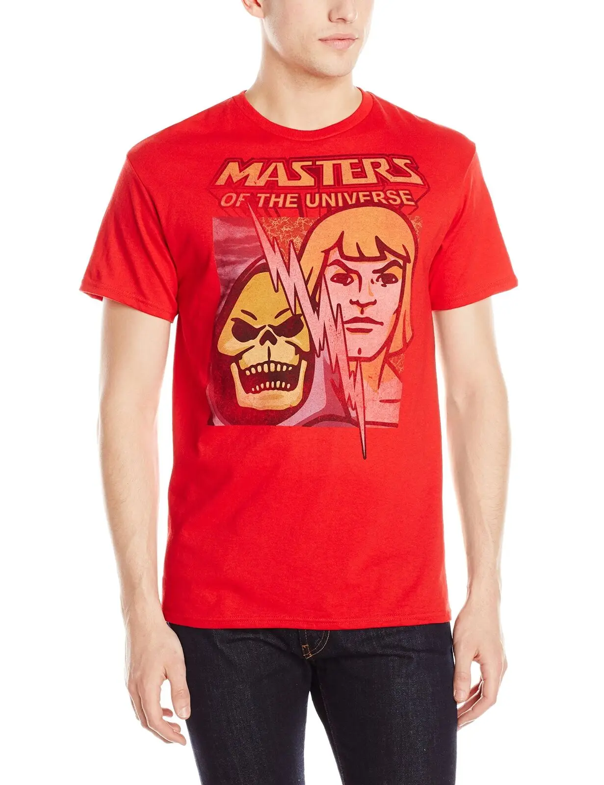 Masters Of The Universe Adult New T-Shirt-Half He-Man Half Skeletor Face Pic
