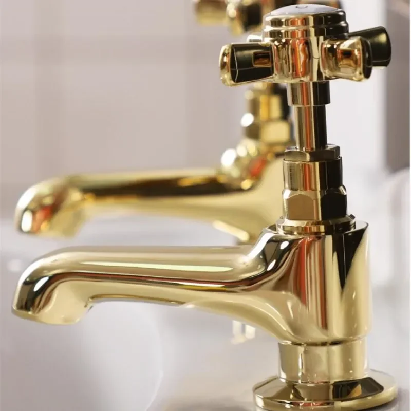 Chrome Square Bathroom Faucet Brass  Basin Single cold Water Mixer Sink Tap Single Handle Deck Mounted