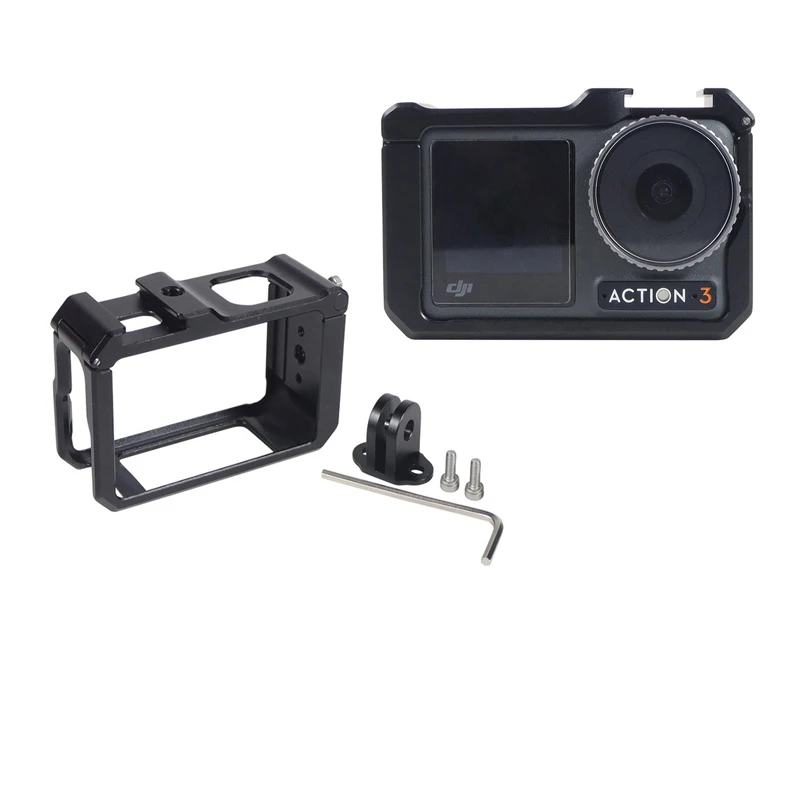 Aluminum Alloy Extend Protection Frame Cooling Anti-Drop Border For Dji Osmo Action 3 Sports Camera Accessories