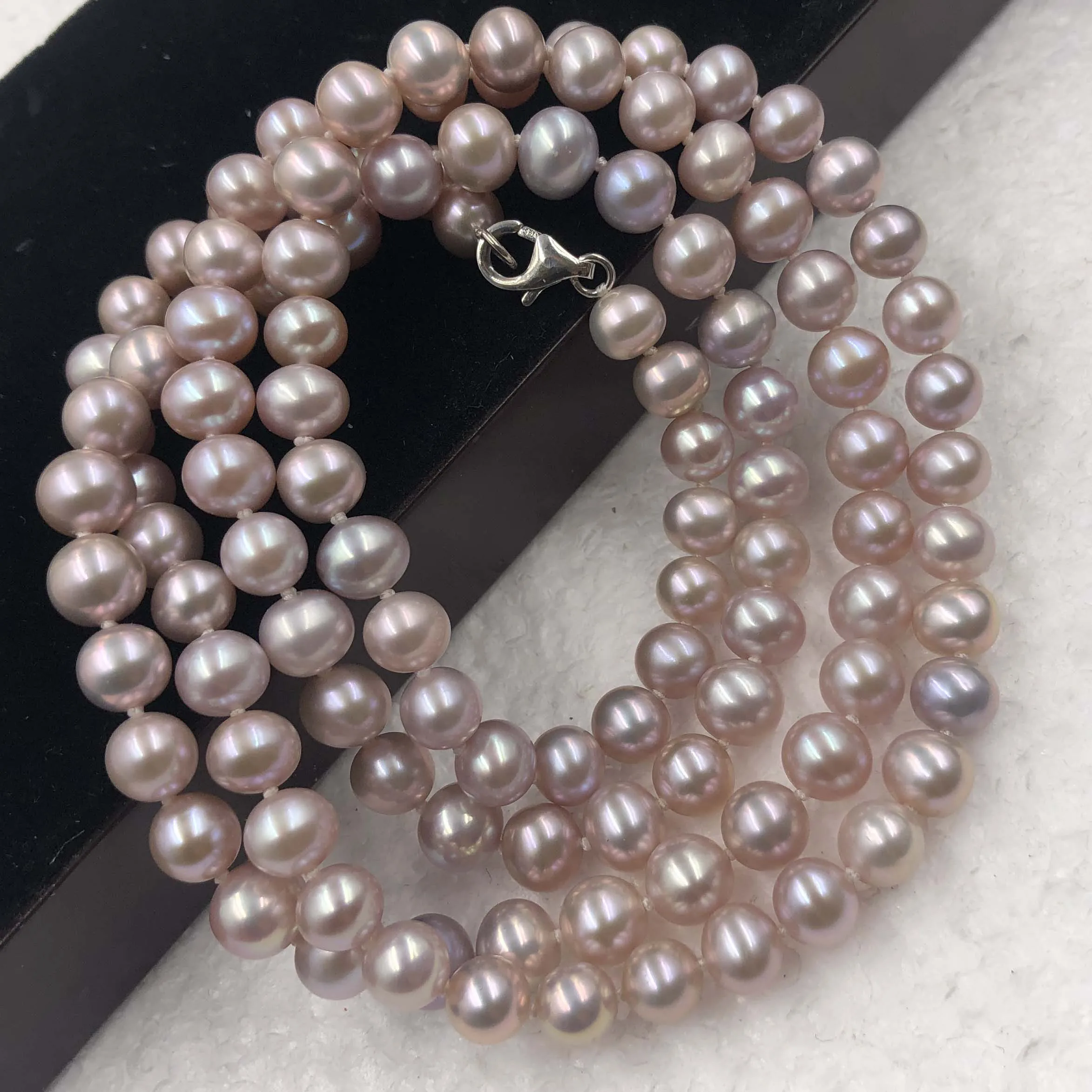 

ELEISPL 32" Natural Lavender Freshwater Pearl Necklace 7-8mm #22010156