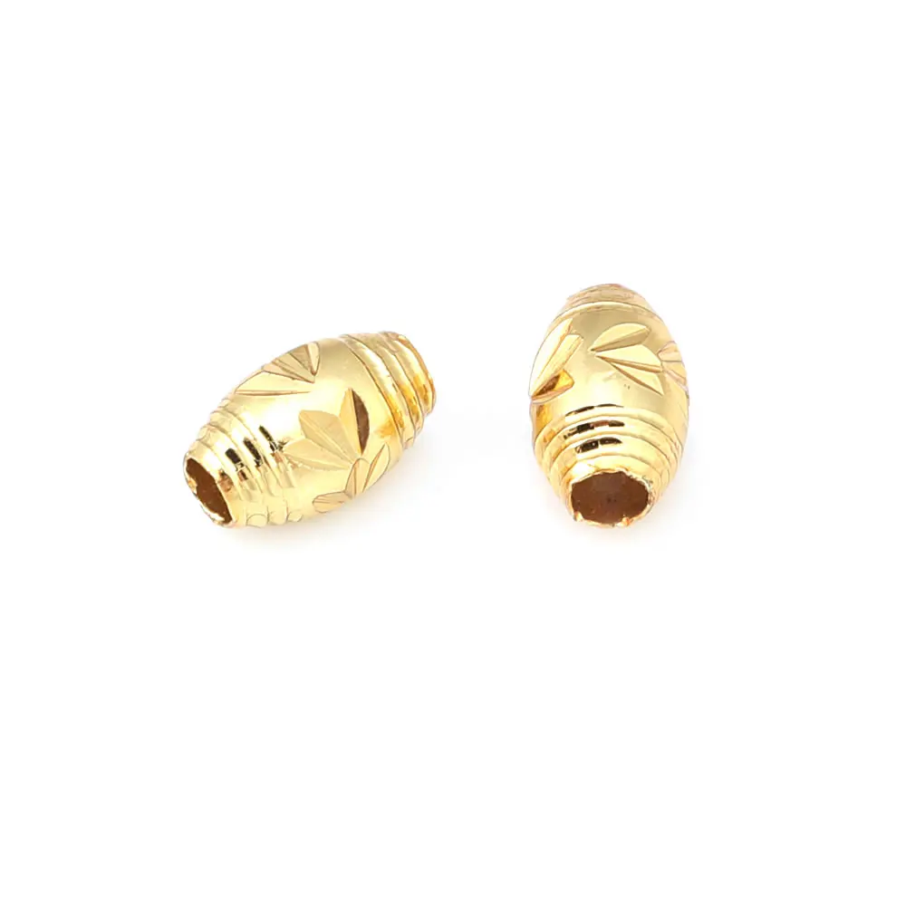 Cuentas de Brass Doradas de 18K Diseño Ovalado Cilíndrico Suministros para Hacer Joyería DIY - details 10