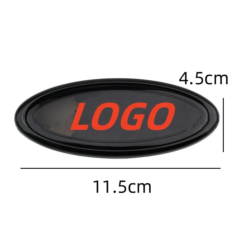 

115mmCar Styling Aluminum Plating Rear Tail Bumper Trunk Boot Mark Badge Stickers for Mustang FOCUS 2 Mondeo Fiesta Kuga MK2 MK3