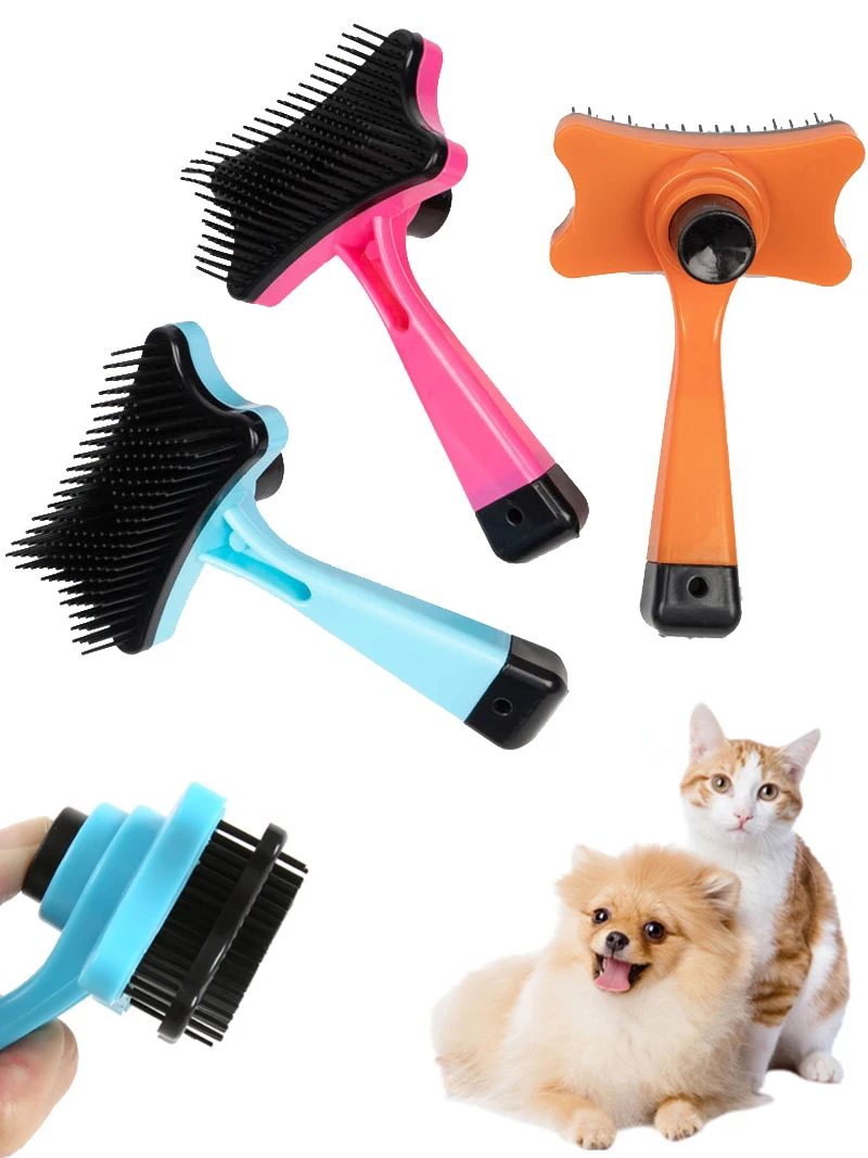 Self Cleaning Grooming Brush Dog Cat Detangling Brush Cat Brush Kitten Cat Supplies Cat