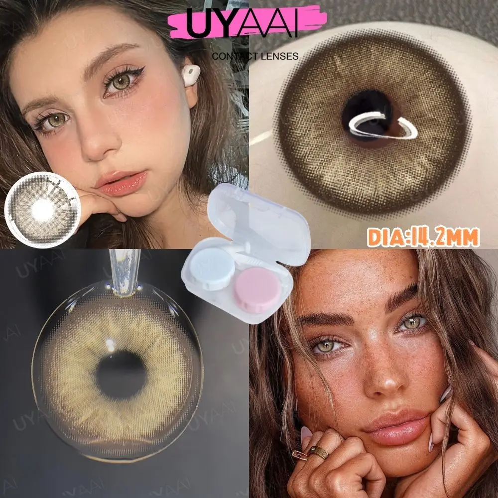 COLORCON 2Pcs Daily Disposable Fashion Party Blue Contacts - Sea Blue & Purple Eyes Soft Lenses Honey Eyes Edition