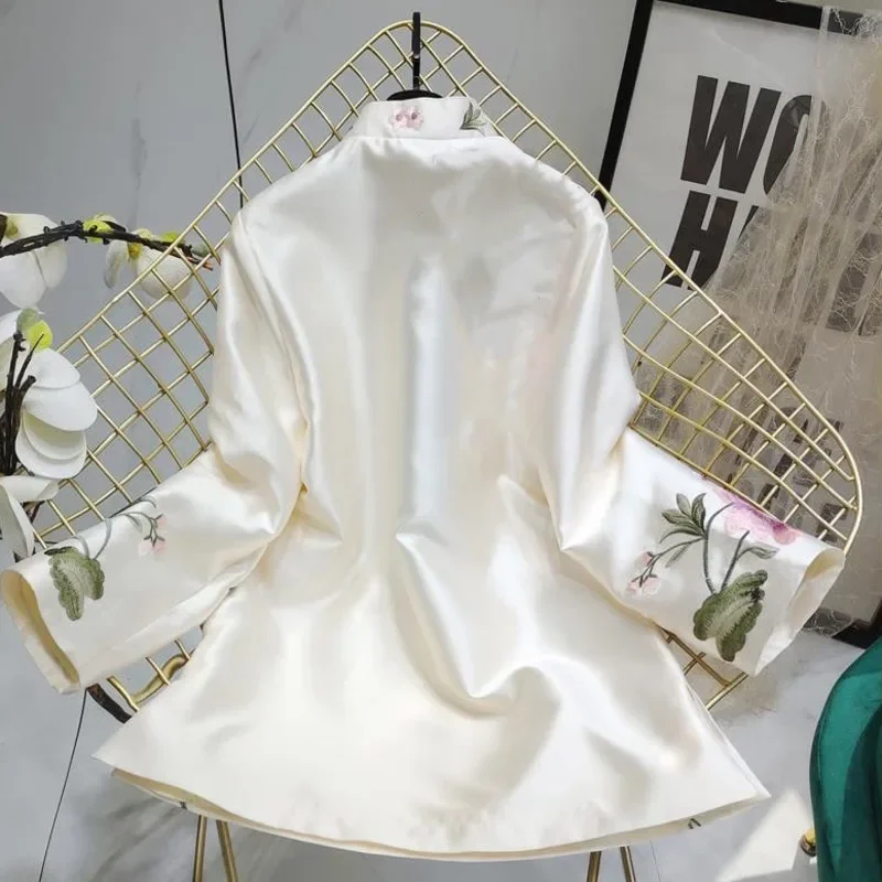Tang Suit Shirt National Style Traditional Elegant Embroidery Women Chinese Vintage Blouse Loose Female Hanfu Tops New
