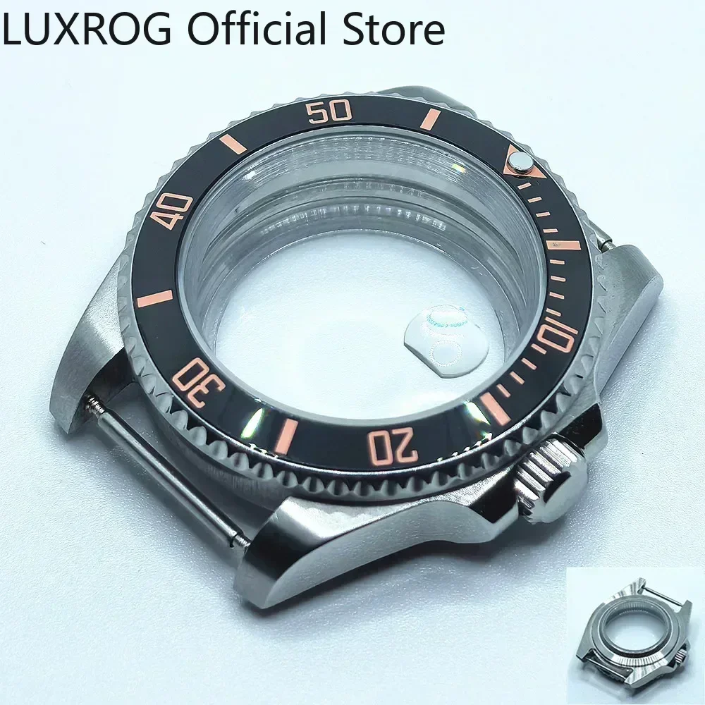 Stainless Steel 40MM Black Blue Ceramic Insert Watch Case