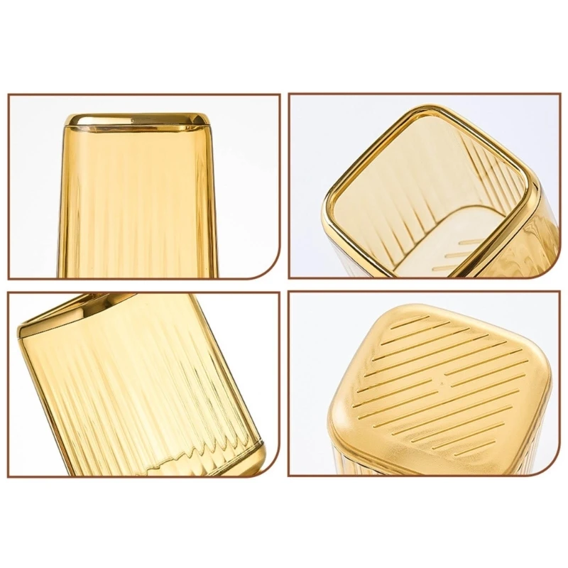 

Makeup Brush Holder Make Up Brush Cup Pencil Holder Mini Striped Vase
