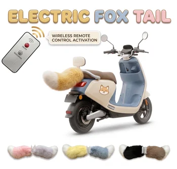 Coda Decorativa Kawaii per Auto e Moto, Coda Svolazzante per Scooter Elettrico, Coda Ricaricabile in Peluche Morbido per Auto