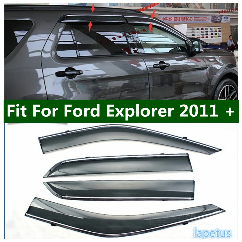 

Door Window Wind Visor Moulding Awnings Shield Rain Sun Wind Guard Vent Shade Panel For Ford Explorer 2011 - 2019 Accessories
