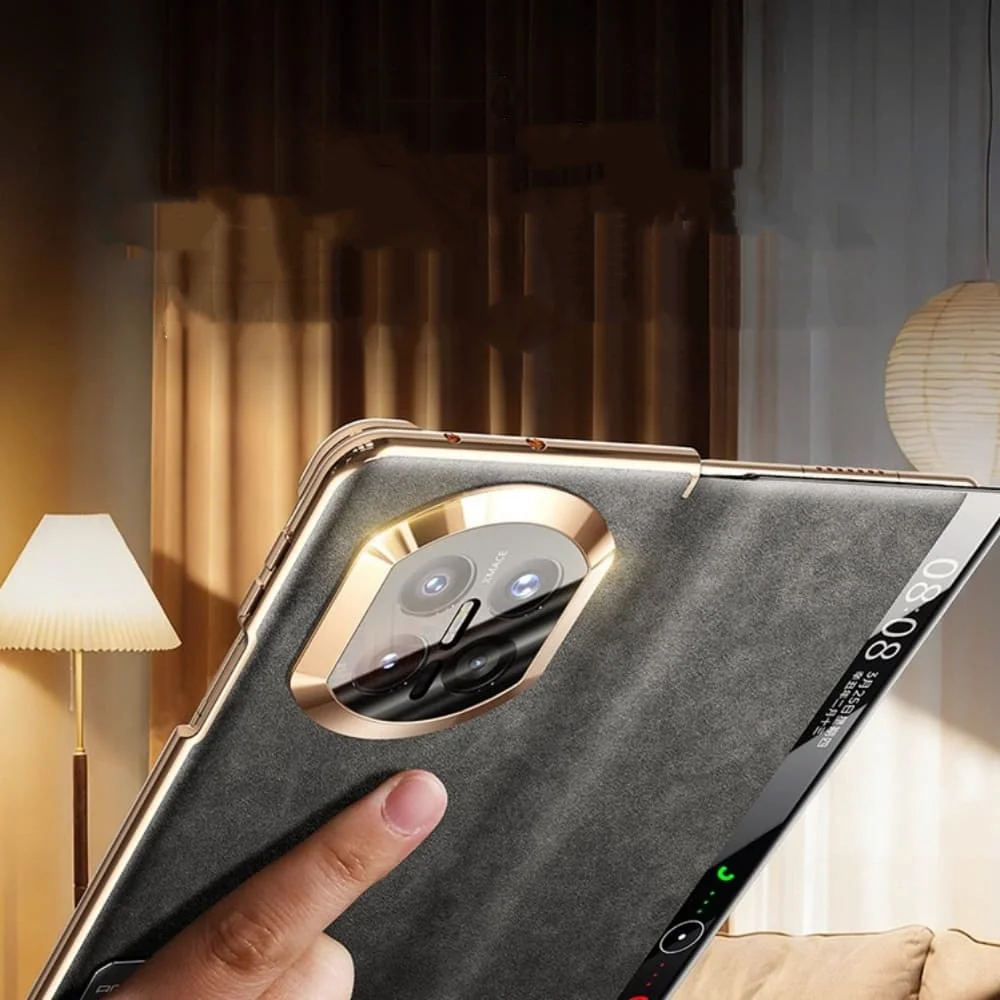 Gennuine Al-cantara Leather Kickstand Flip Case Huawei Mate X7