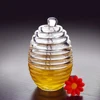 Transparent Honey Jar Pot With Stirring Rod Kitchen  Container  Lids Glass Storage Small Containers  Food Set 3