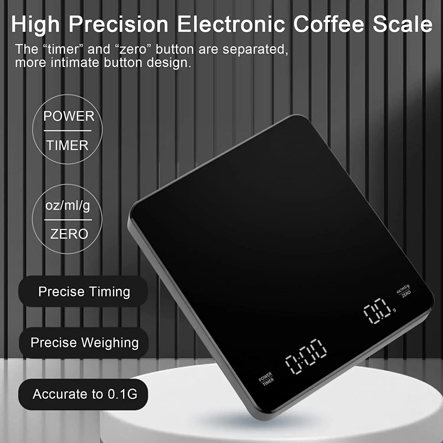 1pc Accurate Coffee Scale with Timer - Perfect for Pour Over, Espresso,  Drip Coffee, Baking, and Cooking - 3kg/0.1g of Accuracy - Black