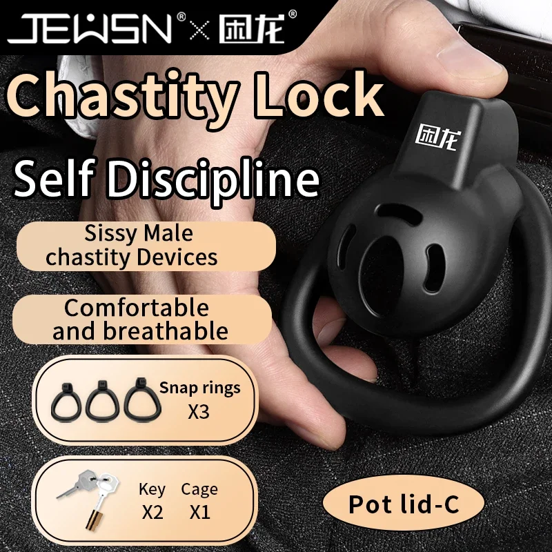Male Nub Chastity Cage Set Nano Chastity for Sissys with Padlock Cock Ring Penis Lock Bondage Slave Man JEUSN for penis chastity cage,chastity lock sex toy