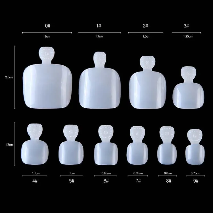 Description Picture 4 of item100PCS Square Full Cover Natural White Artificial Fake Toenail Acrylic Foot Nail False Toe Nails