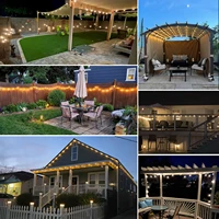 Guirlande solaire LED pour l'extérieur, 50 pieds, 100 pieds, 24V, G40, incassable, Rechargeable, suspendue, pour décoration de Patio, Pergola 6
